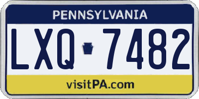 PA license plate LXQ7482