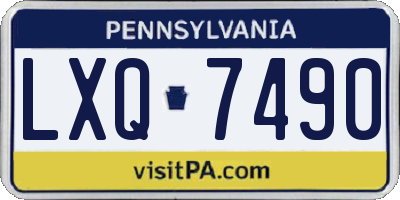 PA license plate LXQ7490