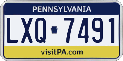 PA license plate LXQ7491