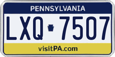 PA license plate LXQ7507