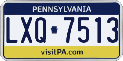 PA license plate LXQ7513