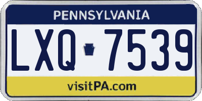 PA license plate LXQ7539