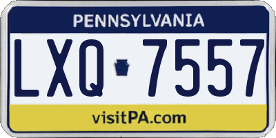 PA license plate LXQ7557