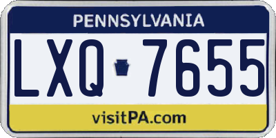 PA license plate LXQ7655
