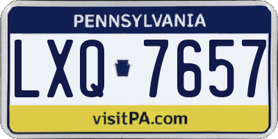 PA license plate LXQ7657
