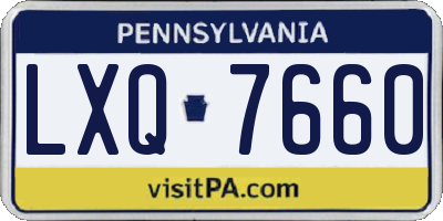 PA license plate LXQ7660