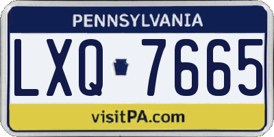 PA license plate LXQ7665