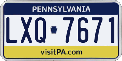 PA license plate LXQ7671