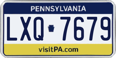PA license plate LXQ7679