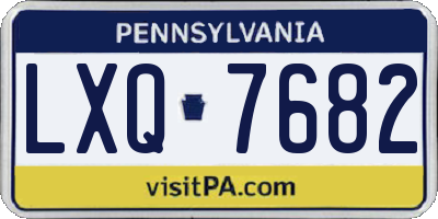 PA license plate LXQ7682