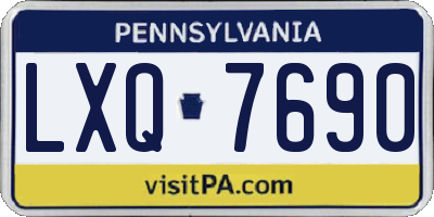 PA license plate LXQ7690