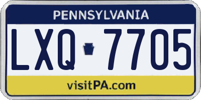 PA license plate LXQ7705