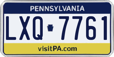 PA license plate LXQ7761