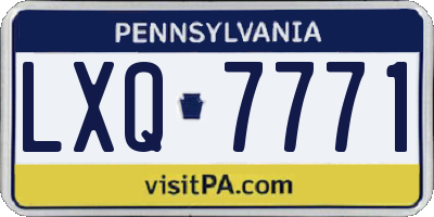 PA license plate LXQ7771