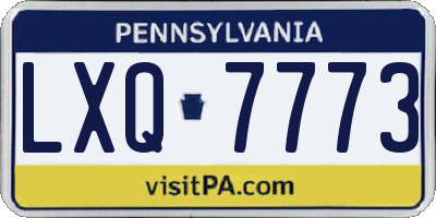 PA license plate LXQ7773
