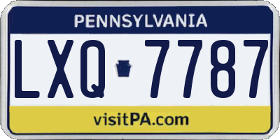 PA license plate LXQ7787