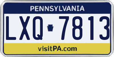 PA license plate LXQ7813
