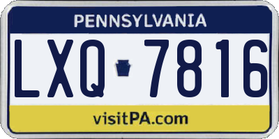 PA license plate LXQ7816