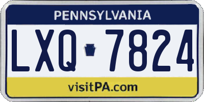 PA license plate LXQ7824