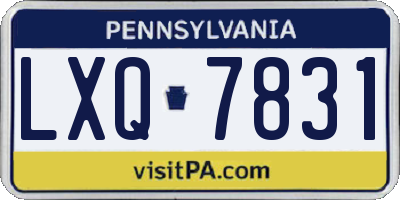 PA license plate LXQ7831