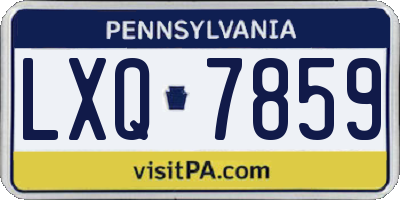 PA license plate LXQ7859