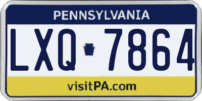 PA license plate LXQ7864