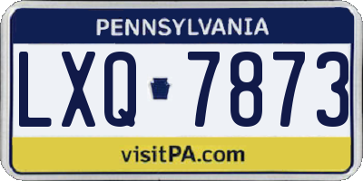 PA license plate LXQ7873