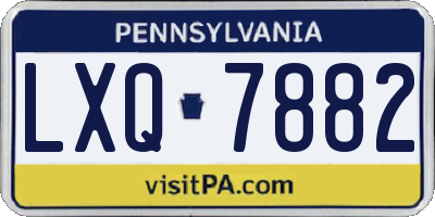 PA license plate LXQ7882
