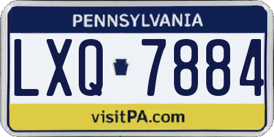 PA license plate LXQ7884