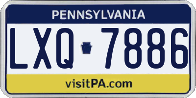 PA license plate LXQ7886