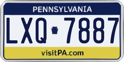 PA license plate LXQ7887