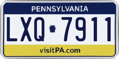 PA license plate LXQ7911