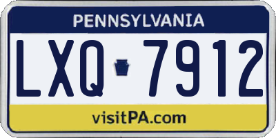 PA license plate LXQ7912
