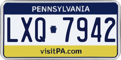 PA license plate LXQ7942