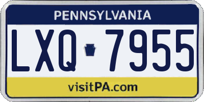 PA license plate LXQ7955