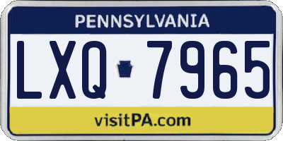 PA license plate LXQ7965