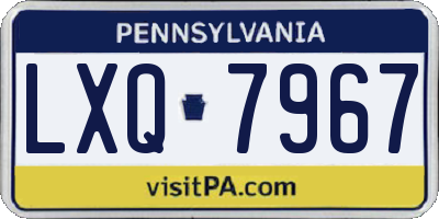 PA license plate LXQ7967