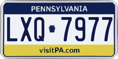 PA license plate LXQ7977