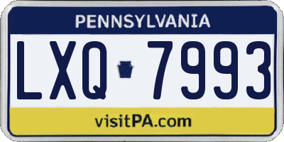PA license plate LXQ7993