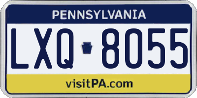 PA license plate LXQ8055