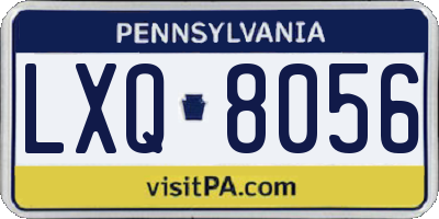 PA license plate LXQ8056