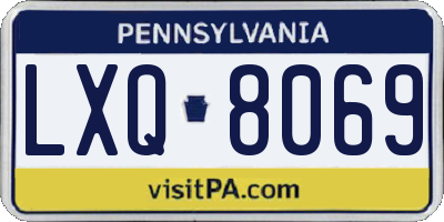 PA license plate LXQ8069