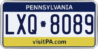 PA license plate LXQ8089