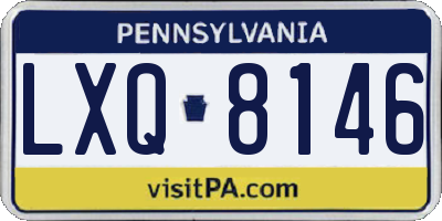 PA license plate LXQ8146