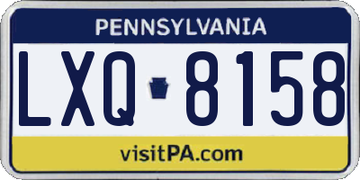 PA license plate LXQ8158