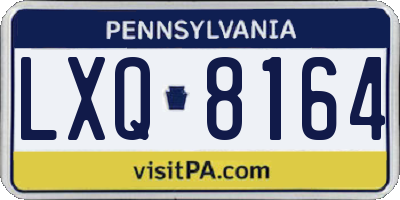 PA license plate LXQ8164
