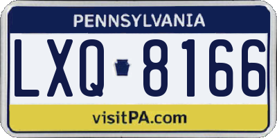 PA license plate LXQ8166