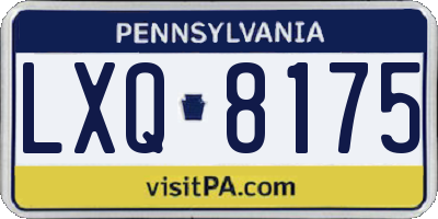 PA license plate LXQ8175
