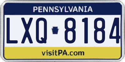 PA license plate LXQ8184