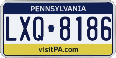 PA license plate LXQ8186